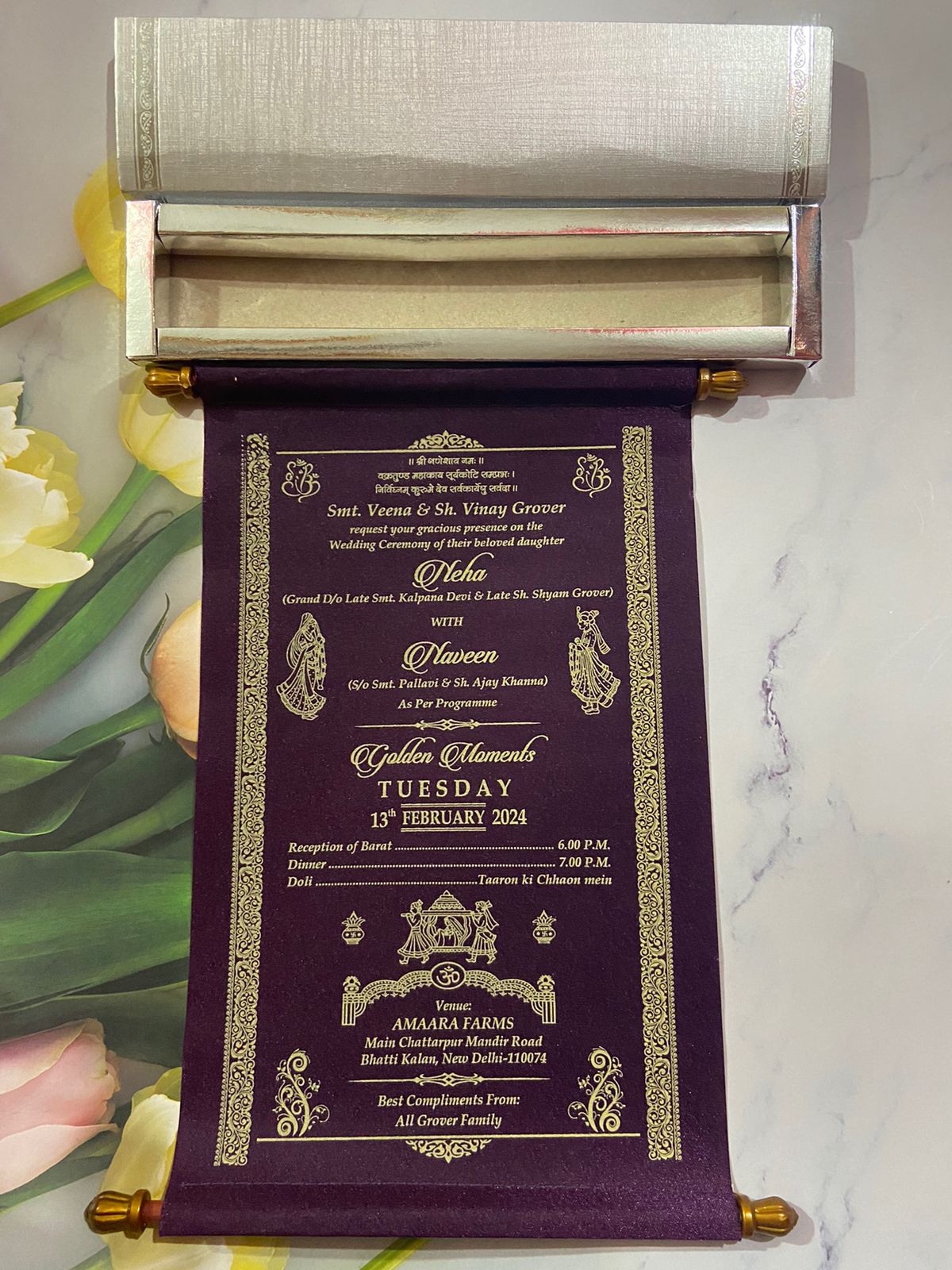 Gulshan Card Collection Designer Wedding Invitation Card (Pack of 50) 